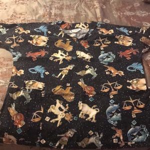 Zodiac sign scrub top